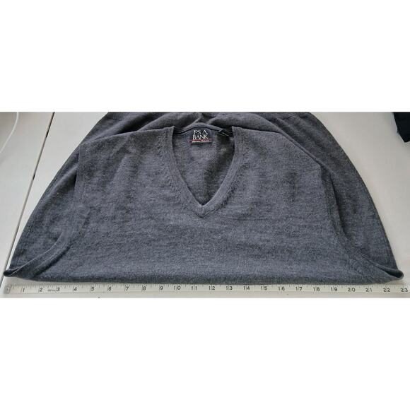 Jos A. Bank Gray Merino Wool Pull Over Sweater Vest Mens LG Old Money Minimalist - Picture 5 of 7